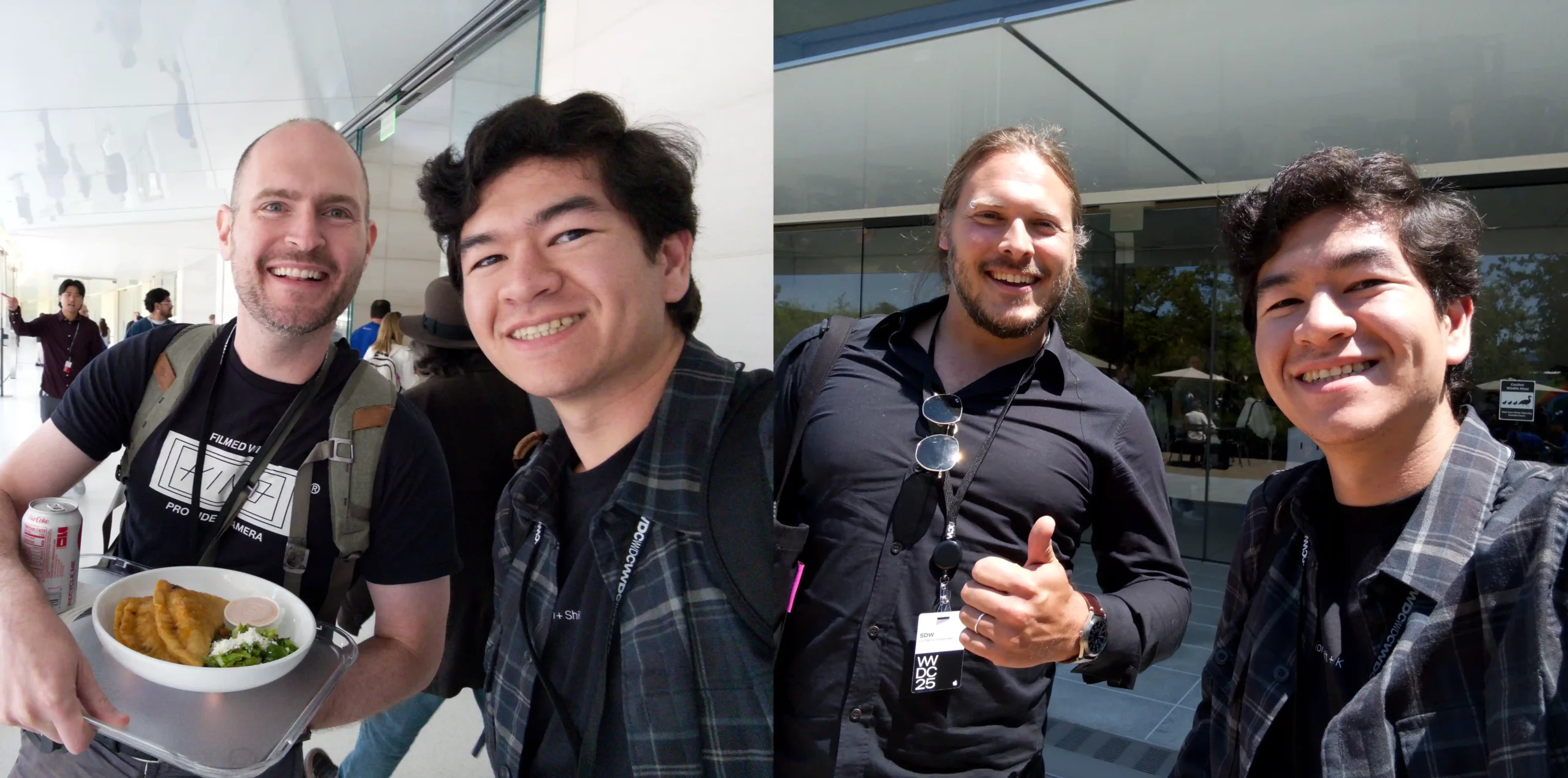 Left: With Ben Sandofsky. Right: With Sebastiaan de With. Shot on Halide.